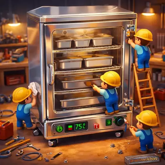 گرمکن غذا نوبل ۷۰ نفره گازی ترموستات دار