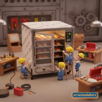 گرمخانه غذا صنعتی گازی ۵۰ نفره ترموستات دار