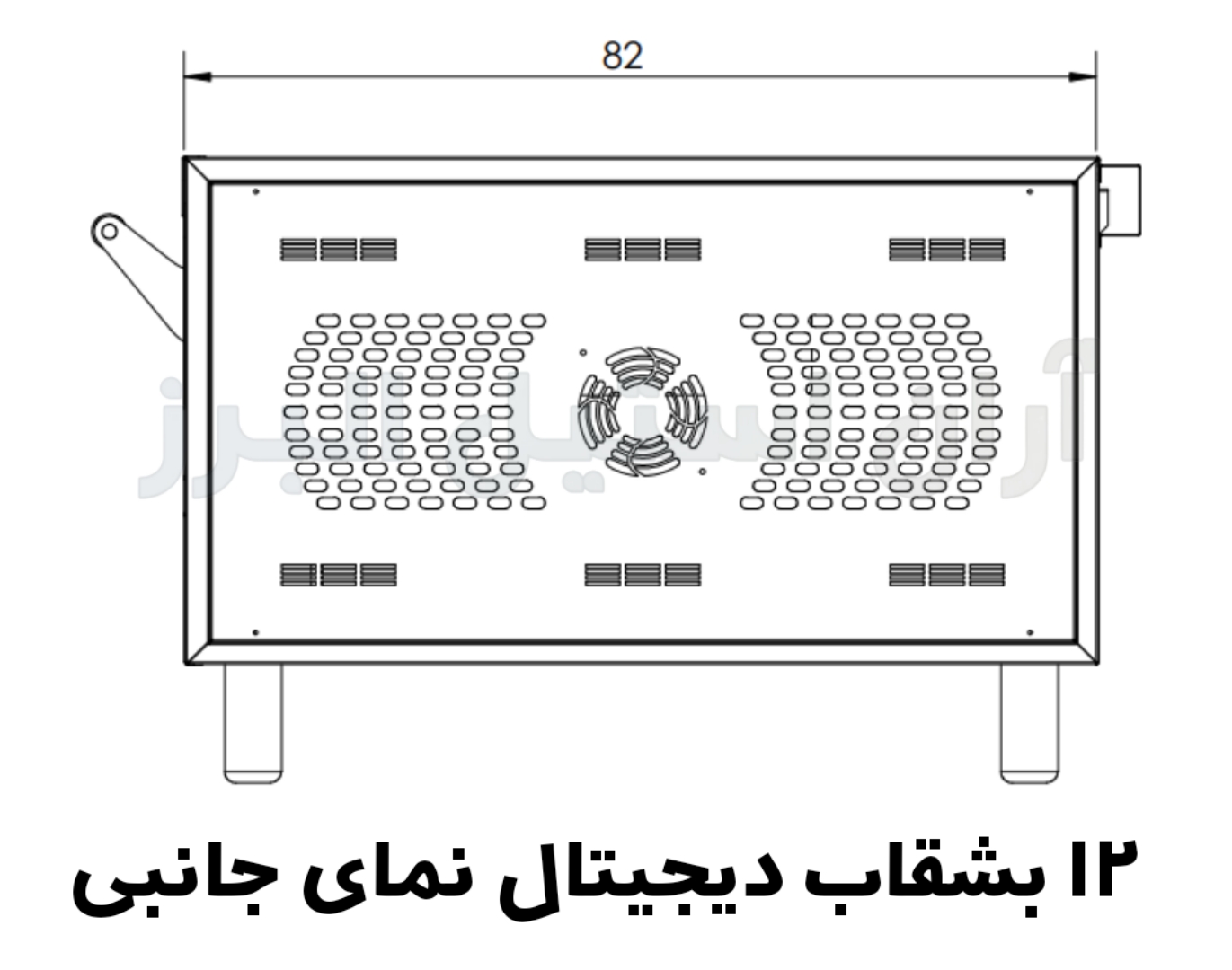 فر پیتزا صندوقی ابعاد جانبی