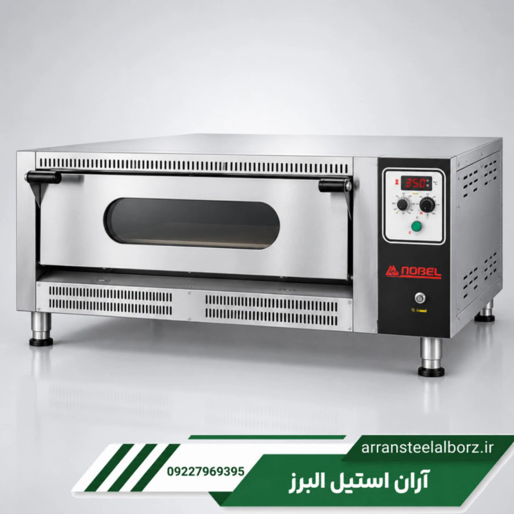فر پیتزا صندوقی 12 بشقاب اتومات طرح ایتالیایی کف سنگ مارک نوبل